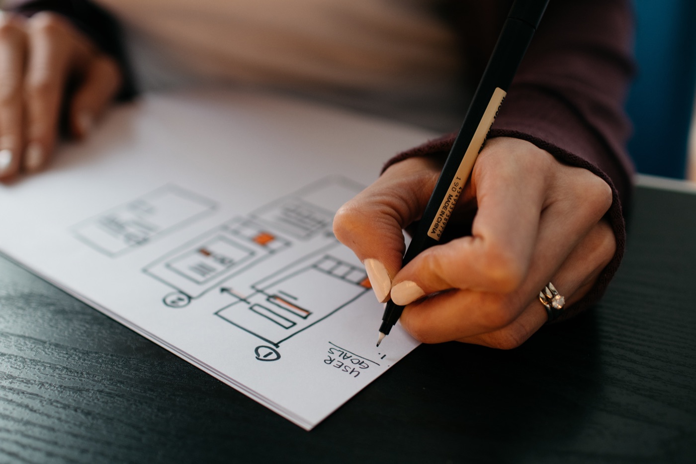 website wireframe drawing