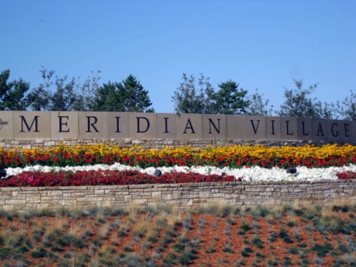 entrance to meridian village in parker co