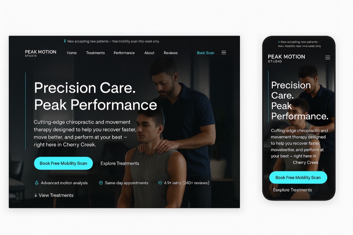 good web design example for owners in parker