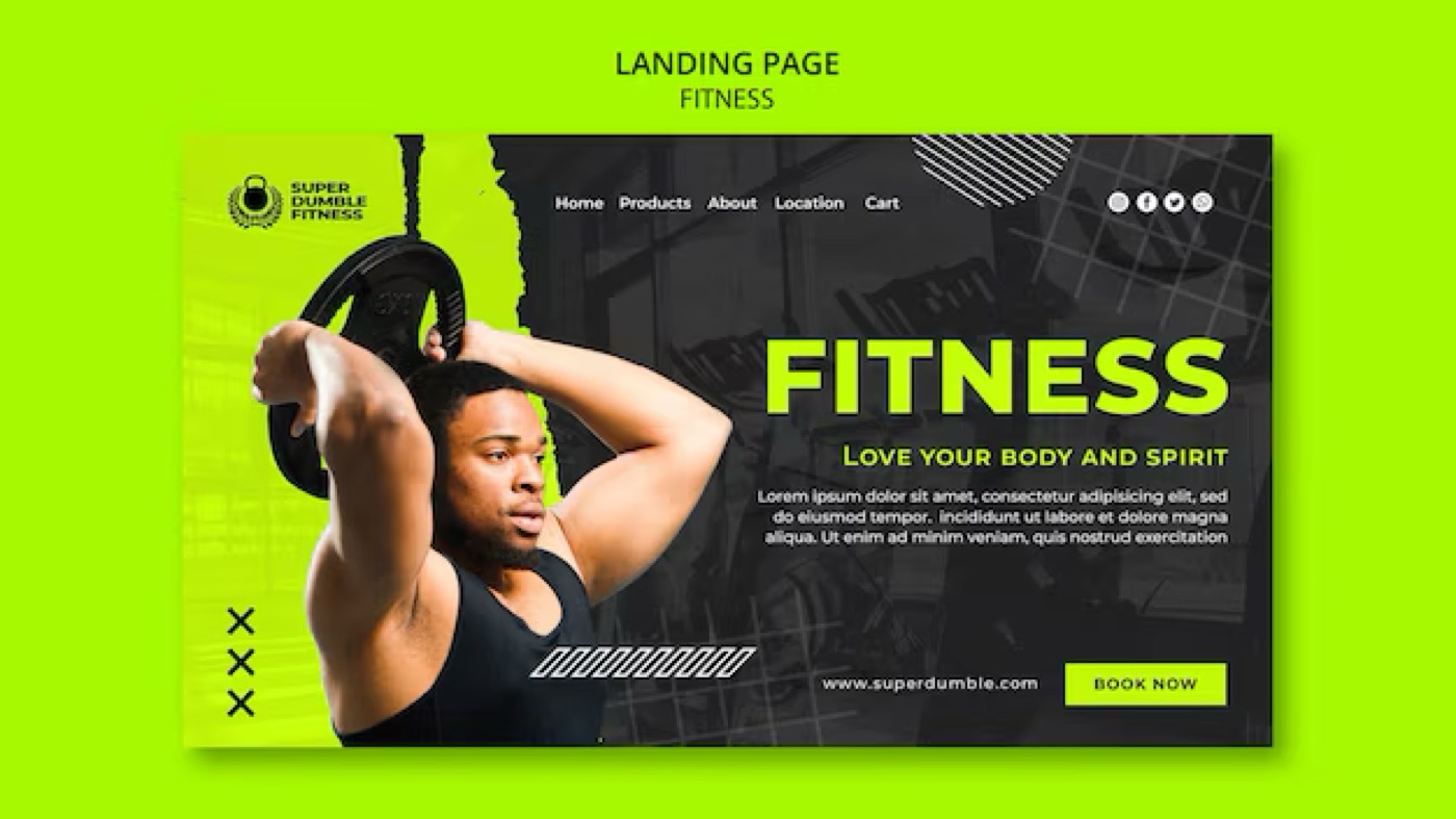 Fitness webpage example for local businesses