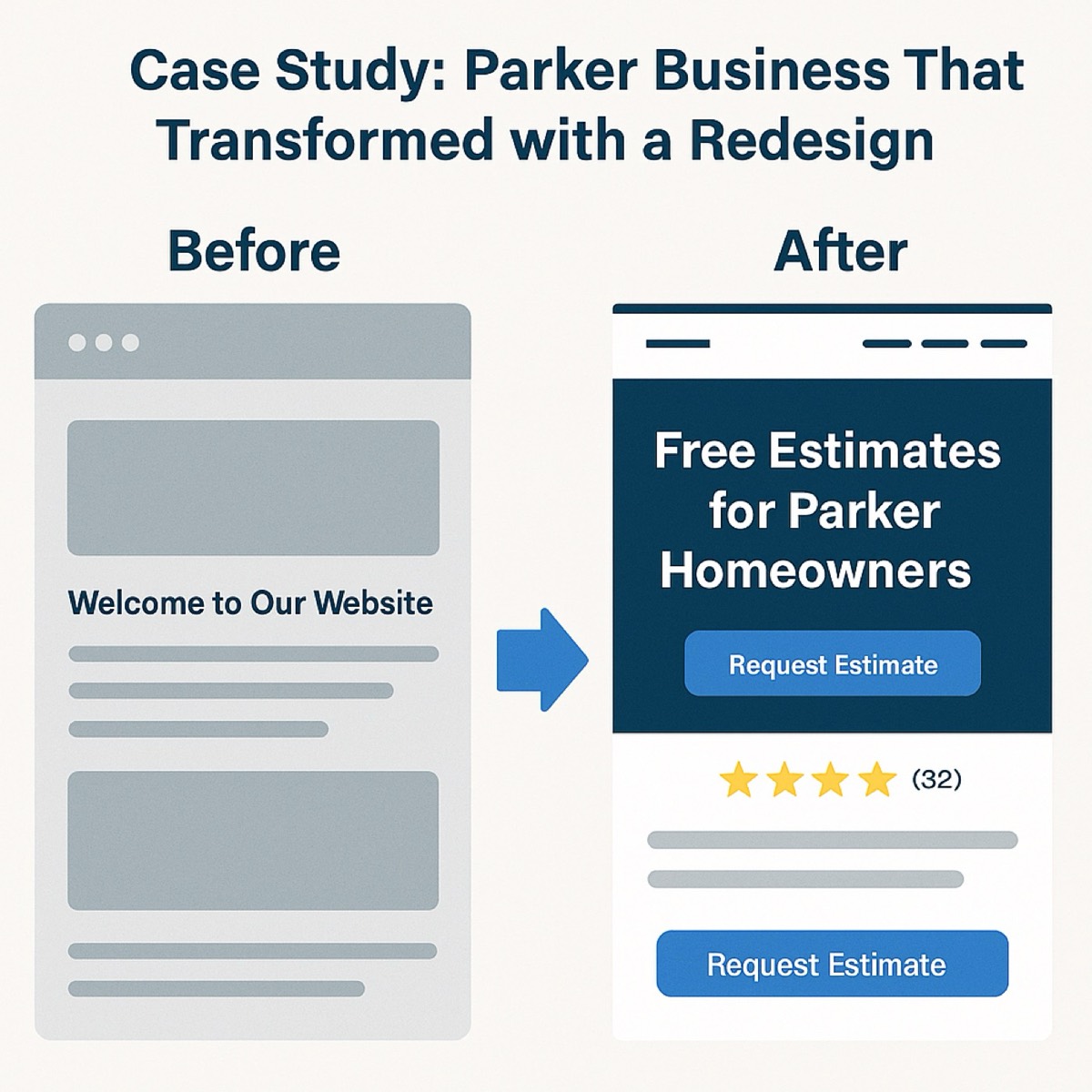 case study breakdown on a website redesign for a parker business