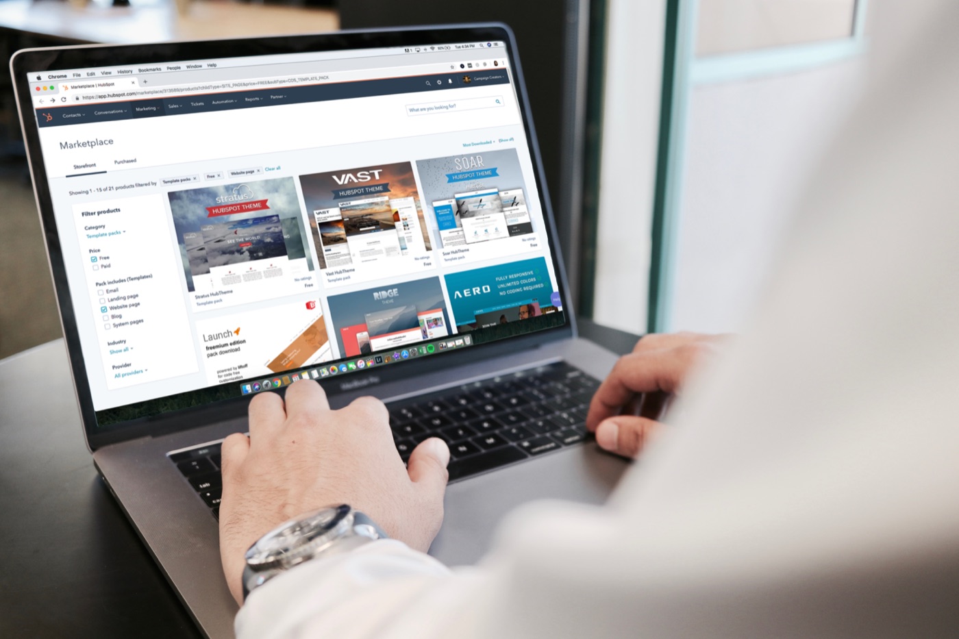 screenshot on laptop of good web design template examples