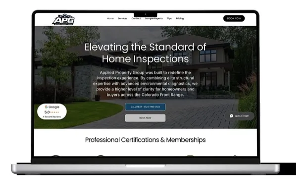 Home inspection website built for a Colorado business