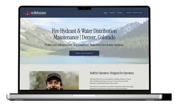 Water treatment website built for a Colorado business