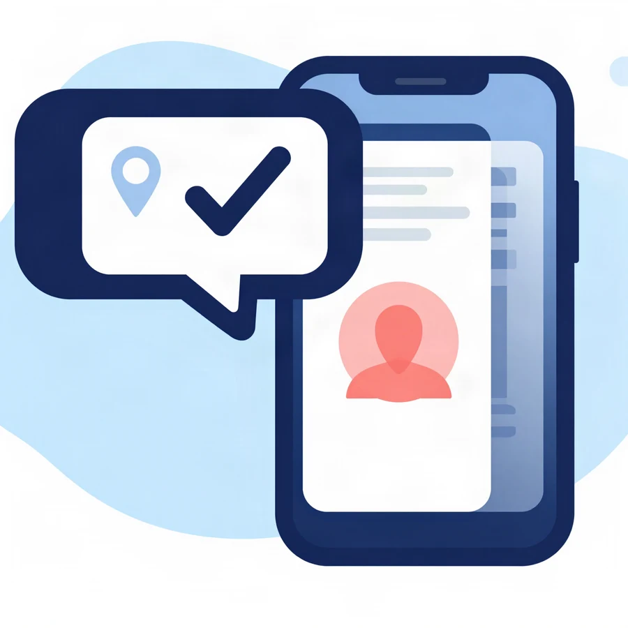 A business being recommended by an AI assistant, shown as an illustration