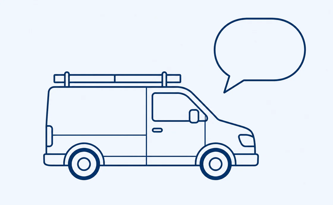 Asking for a review from the job, shown as an illustration