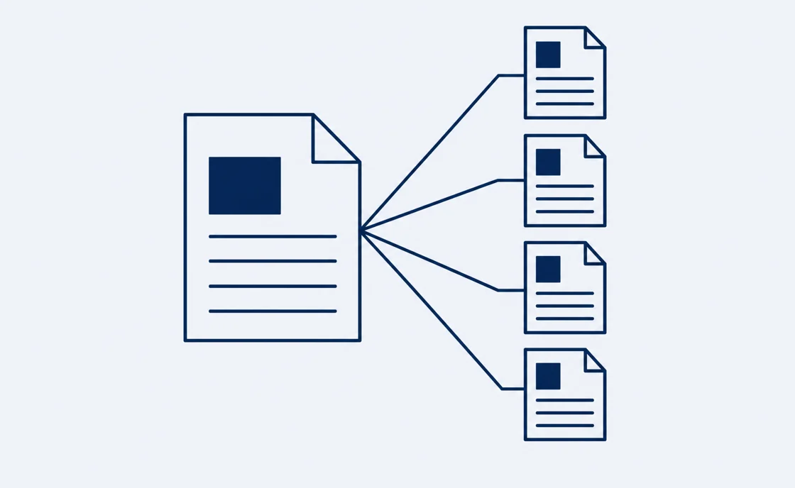 A page per planned job, shown as an illustration